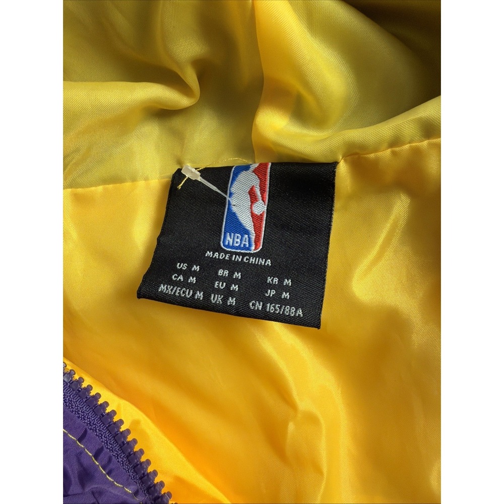 NBA Los Angeles Lakers Full Zip Windbreaker Jacket Youth Sz Medium Yellow Purple - Picture 4 of 7